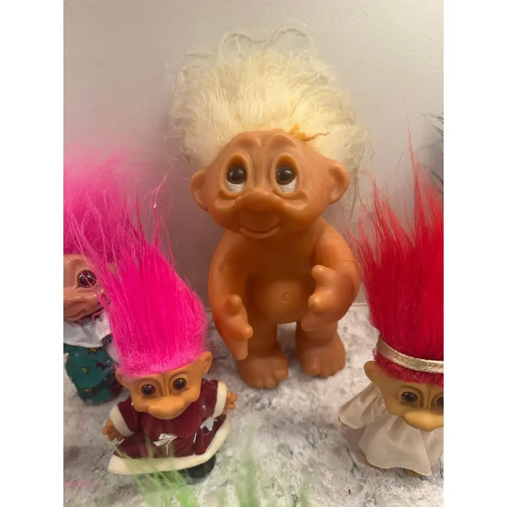 Large Collection of 18 Troll Dolls 1960s-1990s DAM Russ